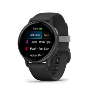 Smartwatch displaying activity options menu
