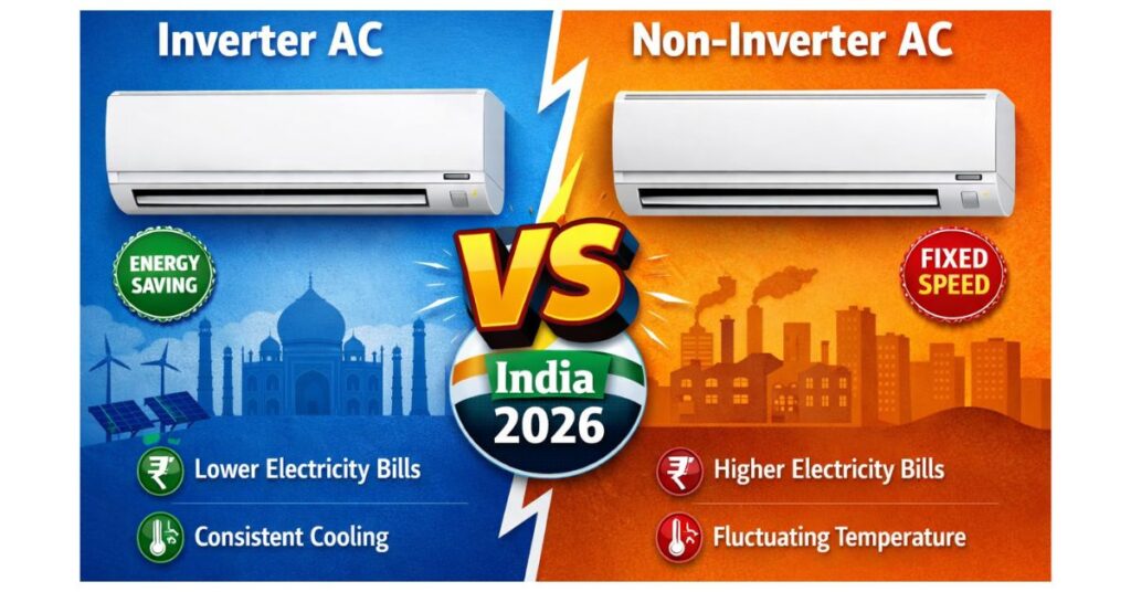 Inverter vs Non-Inverter AC comparison India 2026