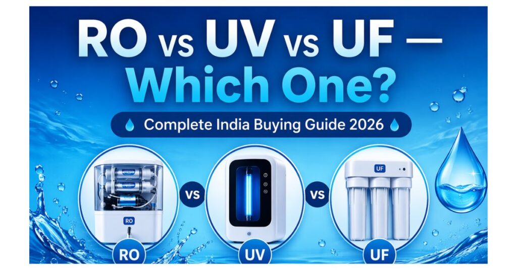 RO vs UV vs UF water purifier comparison India 202