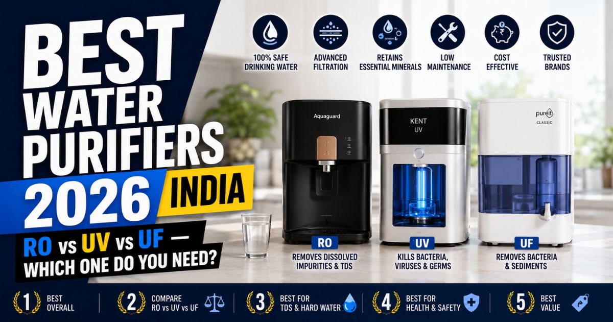 Best Water Purifiers 2026 India: RO vs UV vs UF