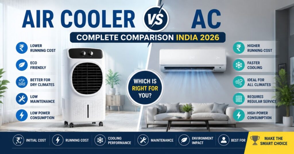 Air Cooler vs AC — Which Should YOU Buy in India 2026? 2 air-cooler-vs-ac-india