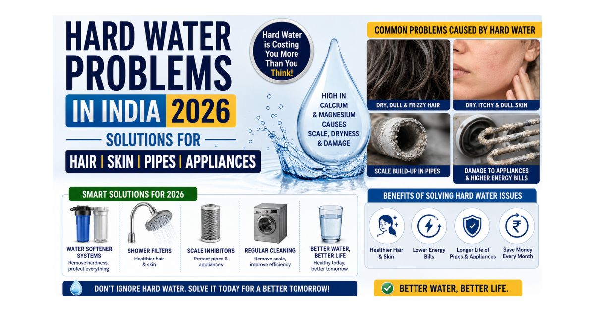 Hard Water Problems in India 2026 : Solutions for Hair, Skin, Pipes & Appliances